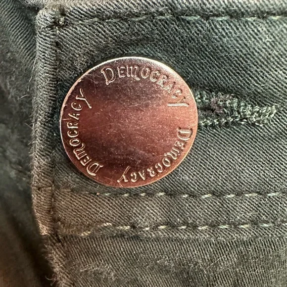 Democracy AB Technology Dark Green Skinny Jeans With Elastic Band on Waist - Picture 6 of 14